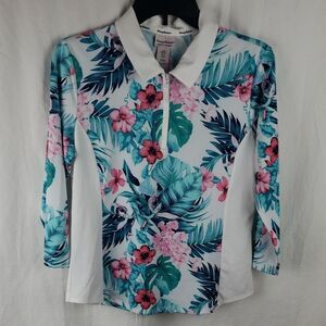 Tommy Bahama Women's Floral Active Golf & Tennis Shirt